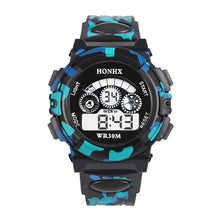 Load image into Gallery viewer, Blue black camouflage children's watch
