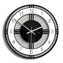 Load image into Gallery viewer, Black and white wall clock