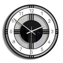 Load image into Gallery viewer, Black and white wall clock
