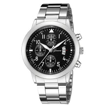 Load image into Gallery viewer, Silver black men's watch