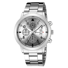 Load image into Gallery viewer, Silver black men's watch