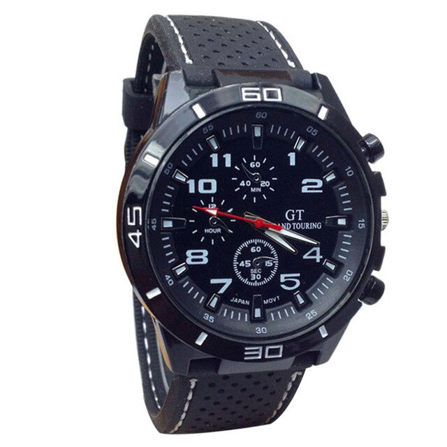 Men's black sporty watch