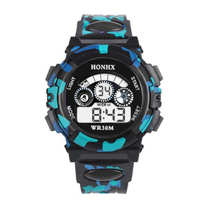 Sporty children's watch with camouflage