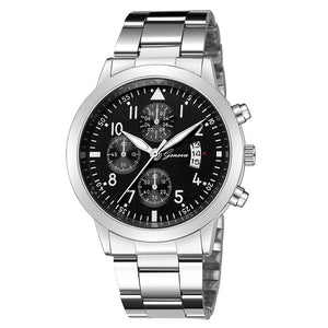 Silver black men's watch