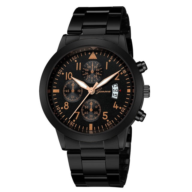 Silver black men's watch