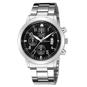 Silver black men's watch