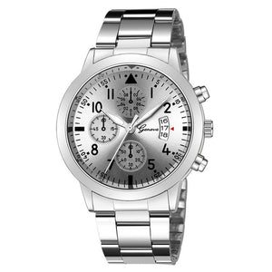 Silver black men's watch
