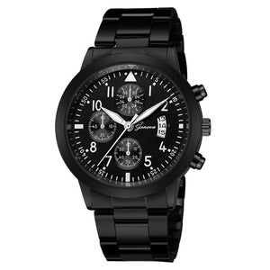 Silver black men's watch
