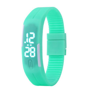Green digital kids clock