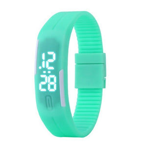Green digital kids clock
