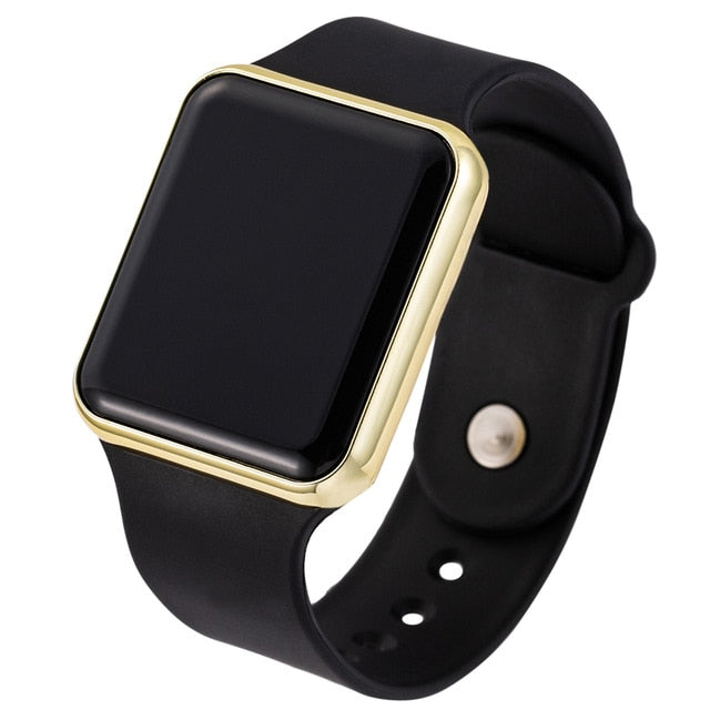 Black digital men's watch